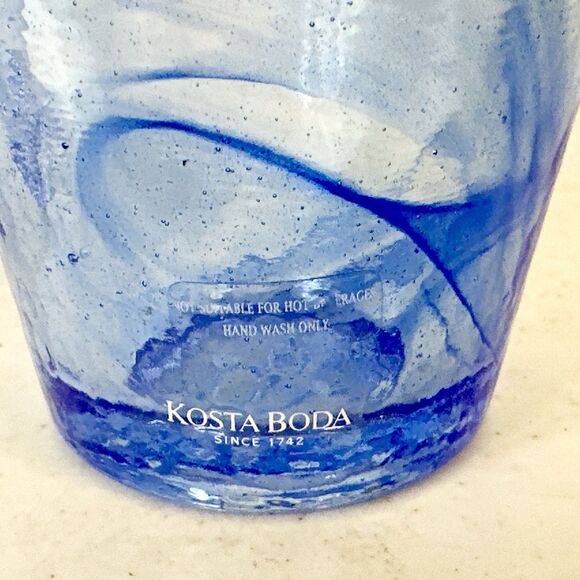 Kosta Boda Ulrica Hydman Vallien Mine Tumblers Set Of 2 W/labels Asymmetrical - Picture 6 of 11